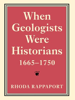 cover image of When Geologists Were Historians, 1665–1750